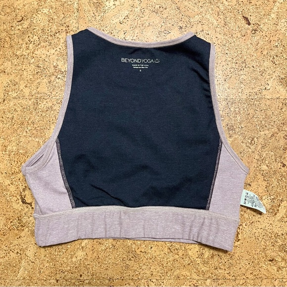 Beyond Yoga Space Dyed On Block Bra In Darkest Night Chai Colorblock Sz S - Picture 9 of 11